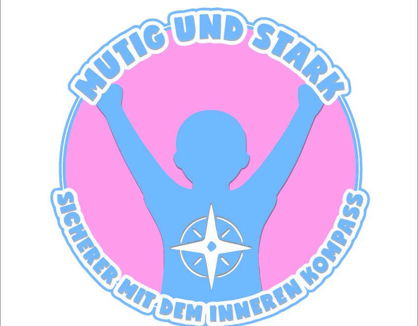 Mutig und Stark – Sicherer mit dem inneren Kompass Logo des Präventionsangebotes Mutig und Stark zur Stärkung von Kindern im Grundschulalter